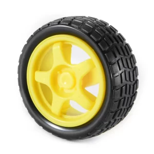 65mm Rubber Tyre Wheel for BO Motors Yellow