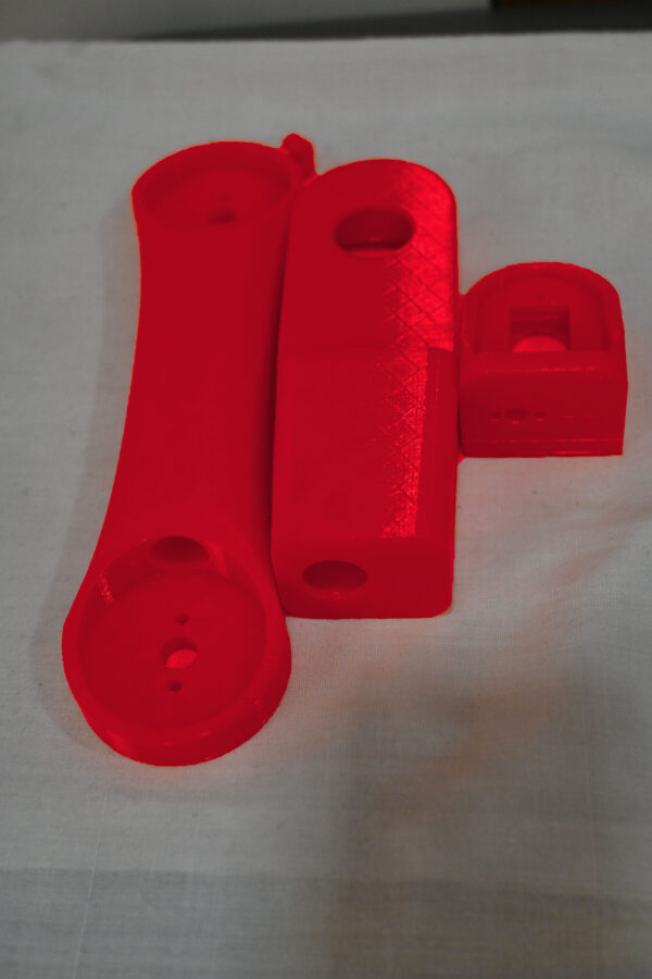 Printed Robotic Arm in 3D Printed Plastic Parts only-Red