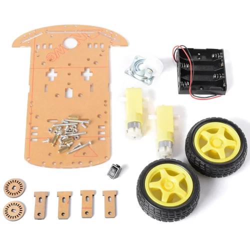 2WD Mini Round Double Deck Smart Robot Car Chassis DIY Kit