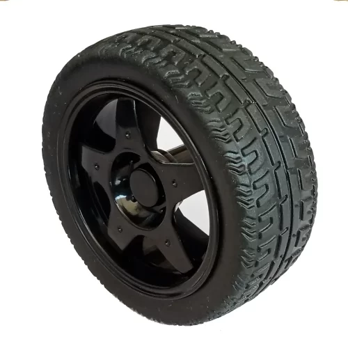 65mm Rubber Tyre Wheel for BO Motors Black