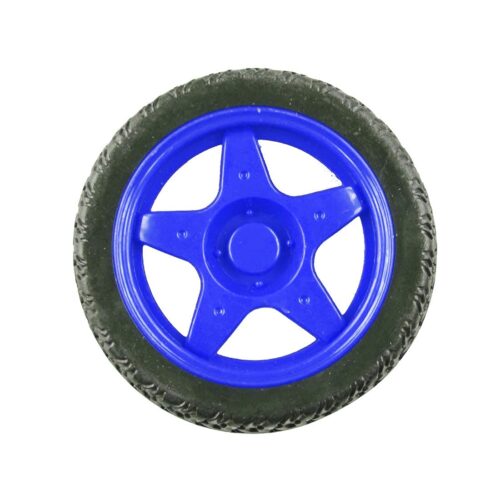 65mm Rubber Tyre Wheel for BO Motors Blue