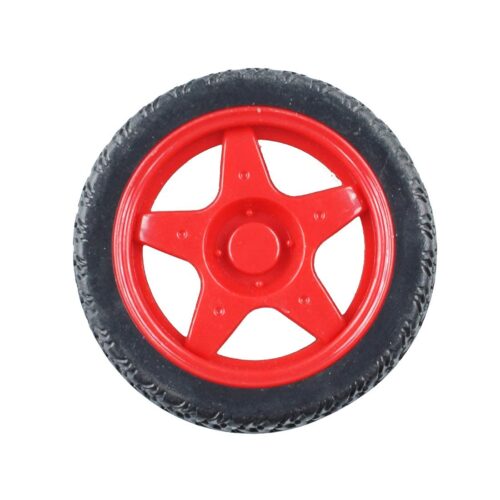 65mm Rubber Tyre Wheel for BO Motors Red